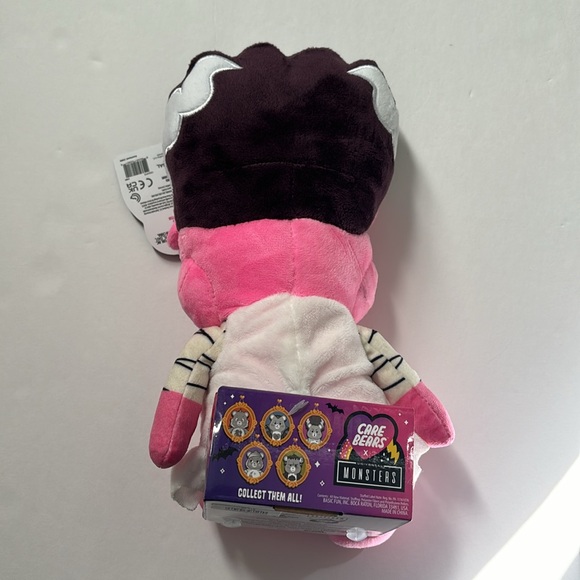 Care Bears x Universal Monsters Pink Cheer Bear as Bride of Frankenstein Plush - Picture 4 of 7